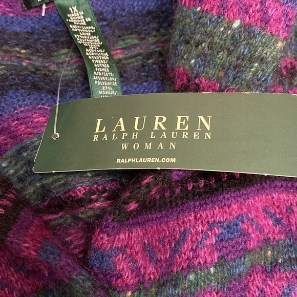 Ralph Lauren Aztec Fair Isle Shawl Collar Mid Length Cardigan Sweater - Picture 8 of 10